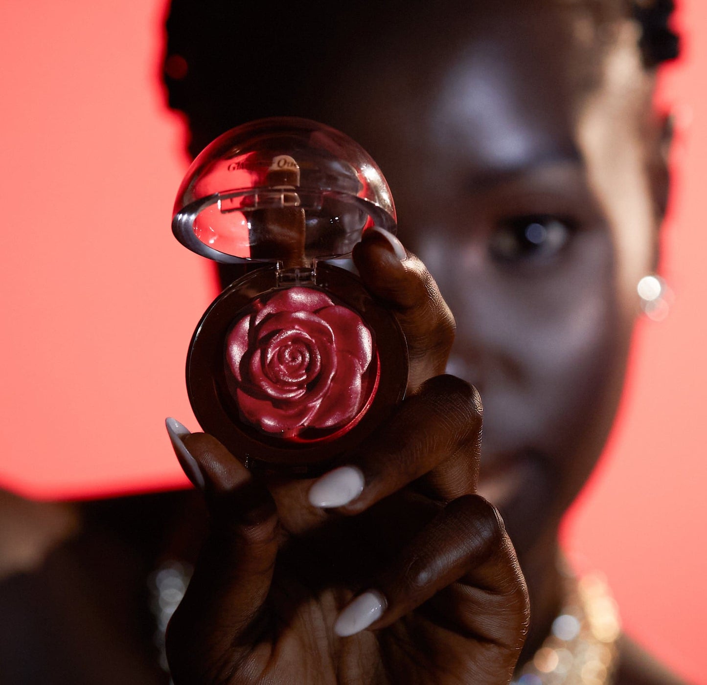 Pink Gold Cream Rose Shape Highlighter