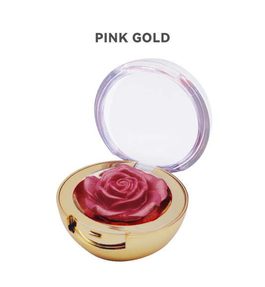 Pink Gold Cream Rose Shape Highlighter